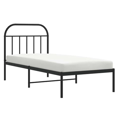 Giroletto con Testiera in Metallo Nero 90x200 cm