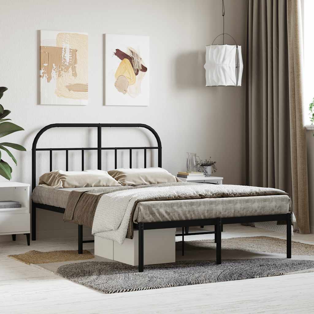 Giroletto con Testiera in Metallo Nero 120x200 cm | homemem39