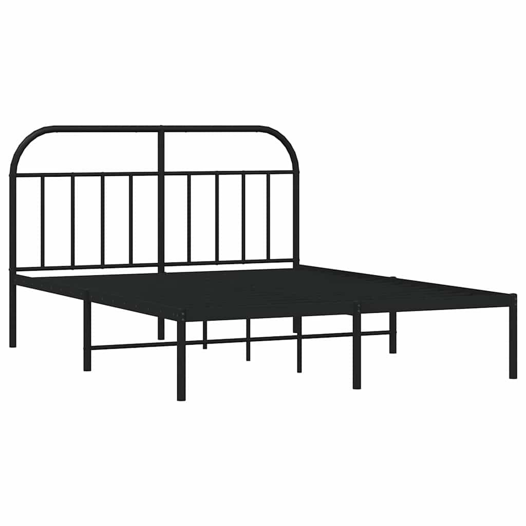 Giroletto con Testiera in Metallo Nero 135x190 cm | homemem39