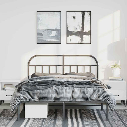 Giroletto con Testiera in Metallo Nero 135x190 cm
