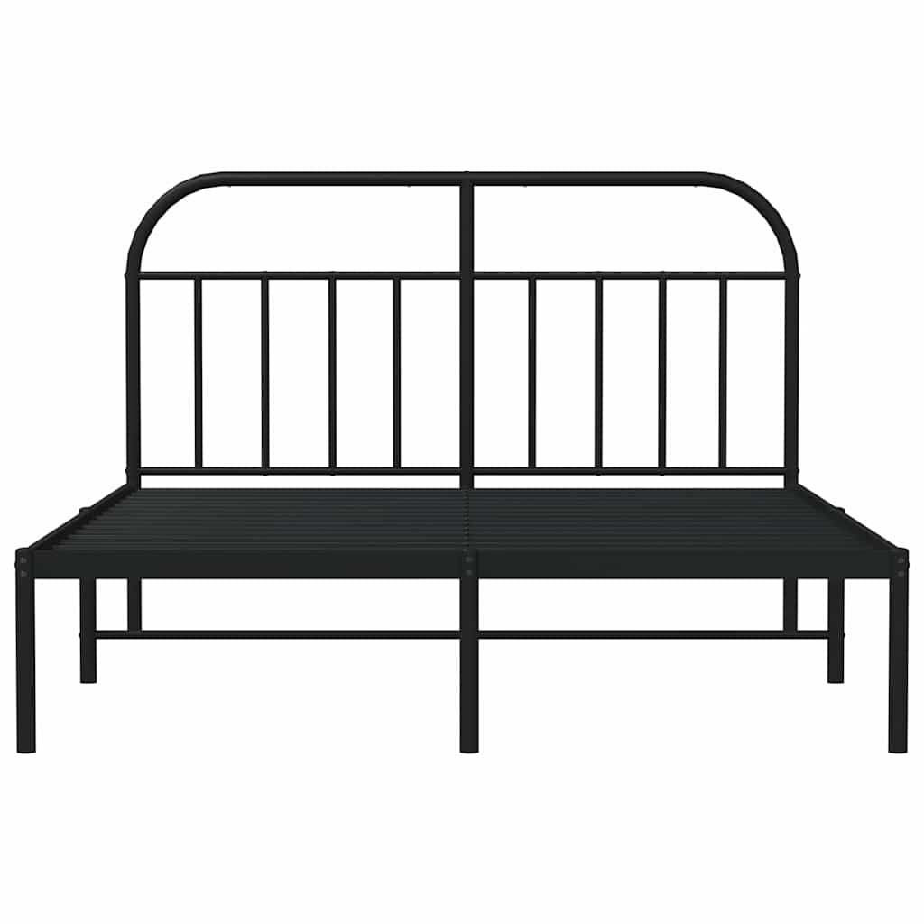 Giroletto con Testiera in Metallo Nero 135x190 cm