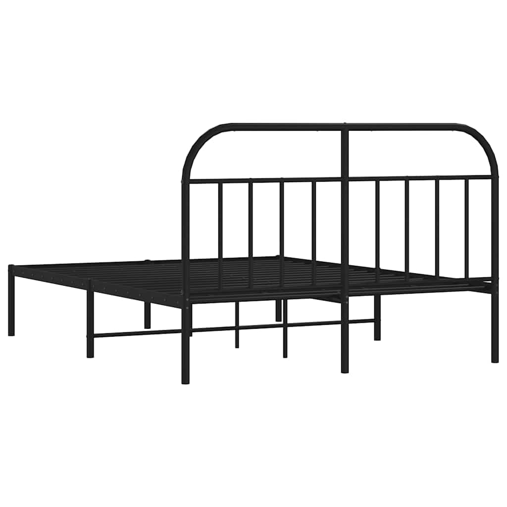 Giroletto con Testiera in Metallo Nero 135x190 cm | homemem39