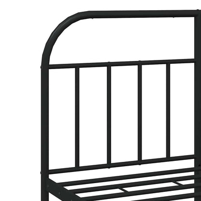Giroletto con Testiera in Metallo Nero 135x190 cm
