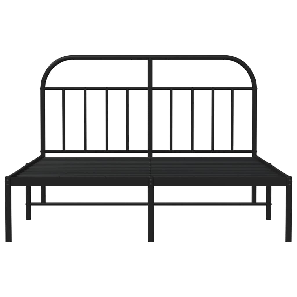 Giroletto con Testiera in Metallo Nero 140x190 cm | homemem39