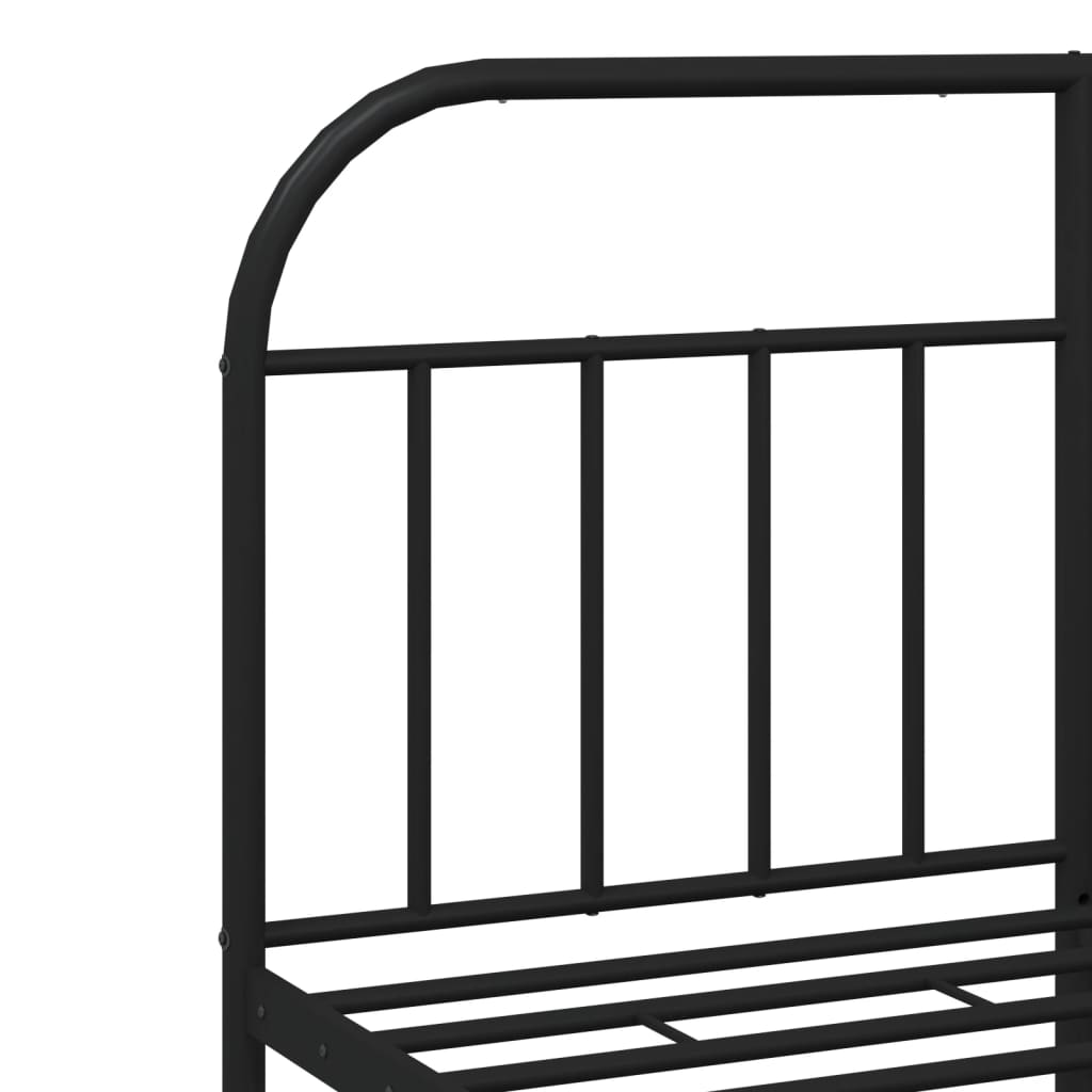 Giroletto con Testiera in Metallo Nero 140x190 cm | homemem39