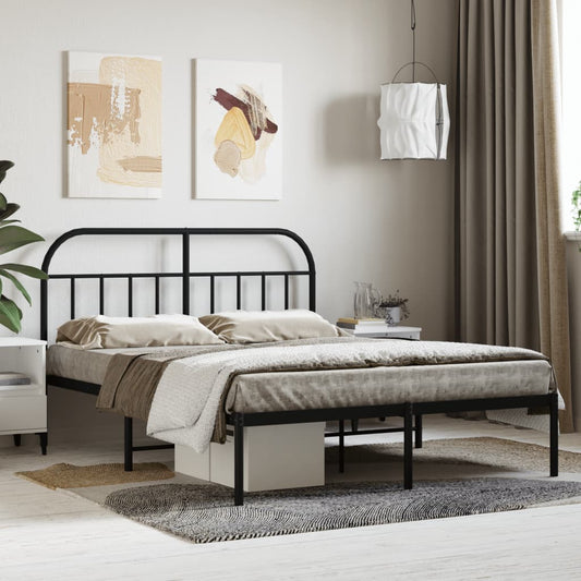 Giroletto con Testiera in Metallo Nero 140x190 cm | homemem39