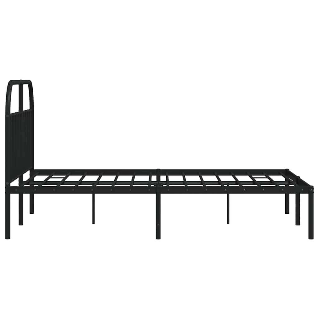 Giroletto con Testiera in Metallo Nero 150x200 cm