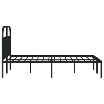 Giroletto con Testiera in Metallo Nero 150x200 cm