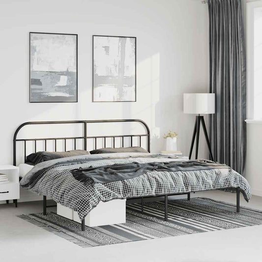 Giroletto con Testiera in Metallo Nero 183x213 cm | homemem39