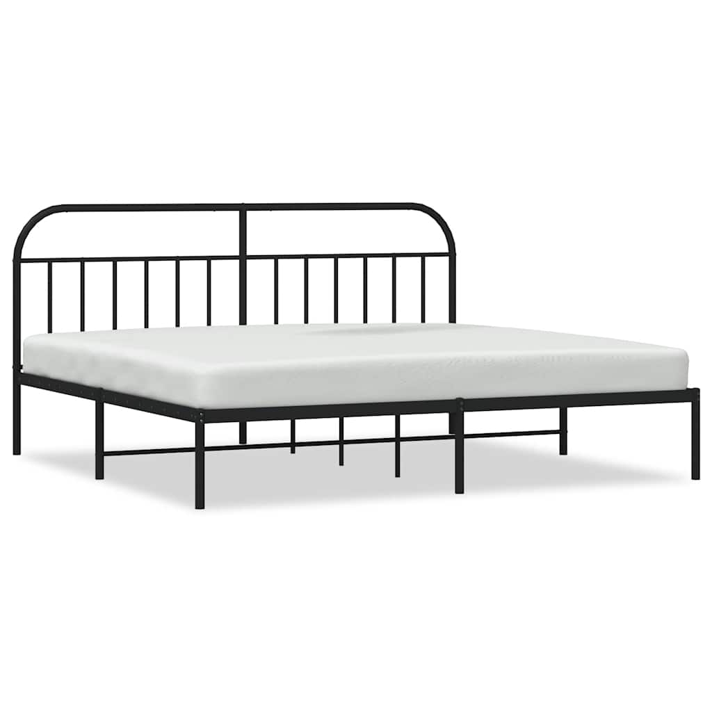 Giroletto con Testiera in Metallo Nero 193x203 cm | homemem39