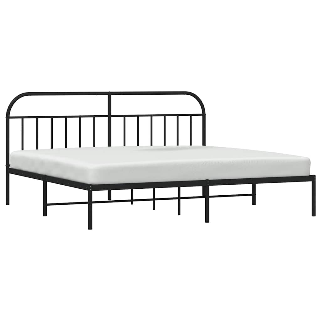 Giroletto con Testiera in Metallo Nero 193x203 cm | homemem39