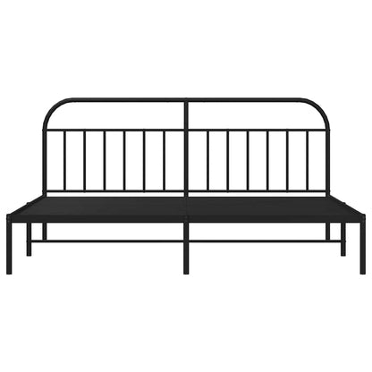 Giroletto con Testiera in Metallo Nero 193x203 cm | homemem39