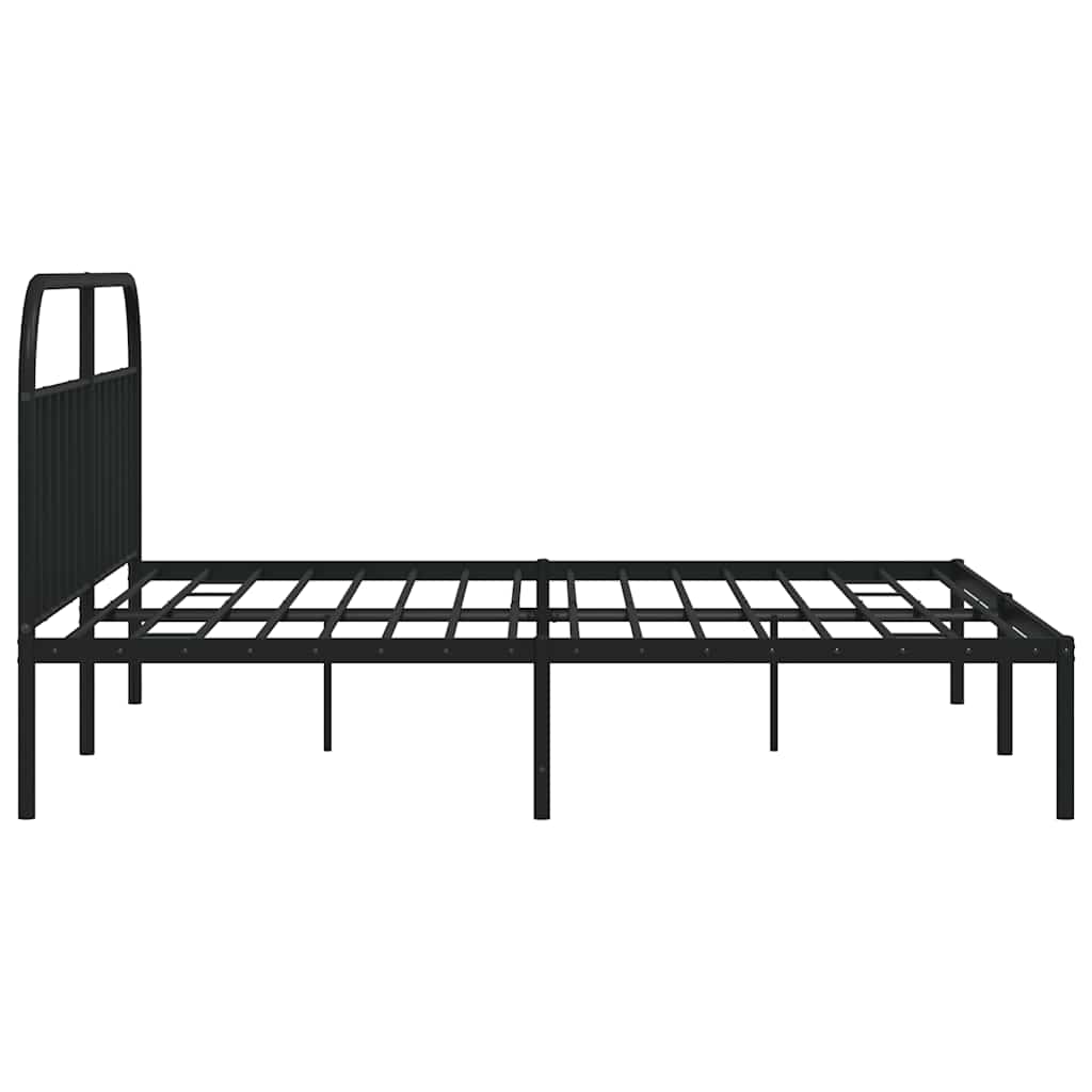 Giroletto con Testiera in Metallo Nero 193x203 cm | homemem39