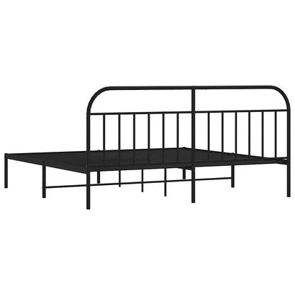 Giroletto con Testiera in Metallo Nero 193x203 cm | homemem39