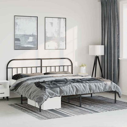 Giroletto con Testiera in Metallo Nero 193x203 cm