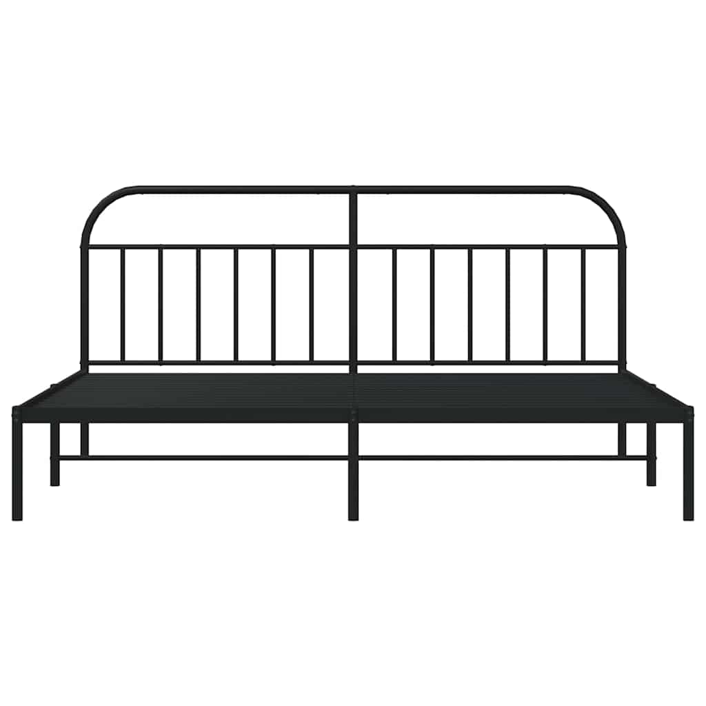 Giroletto con Testiera in Metallo Nero 200x200 cm
