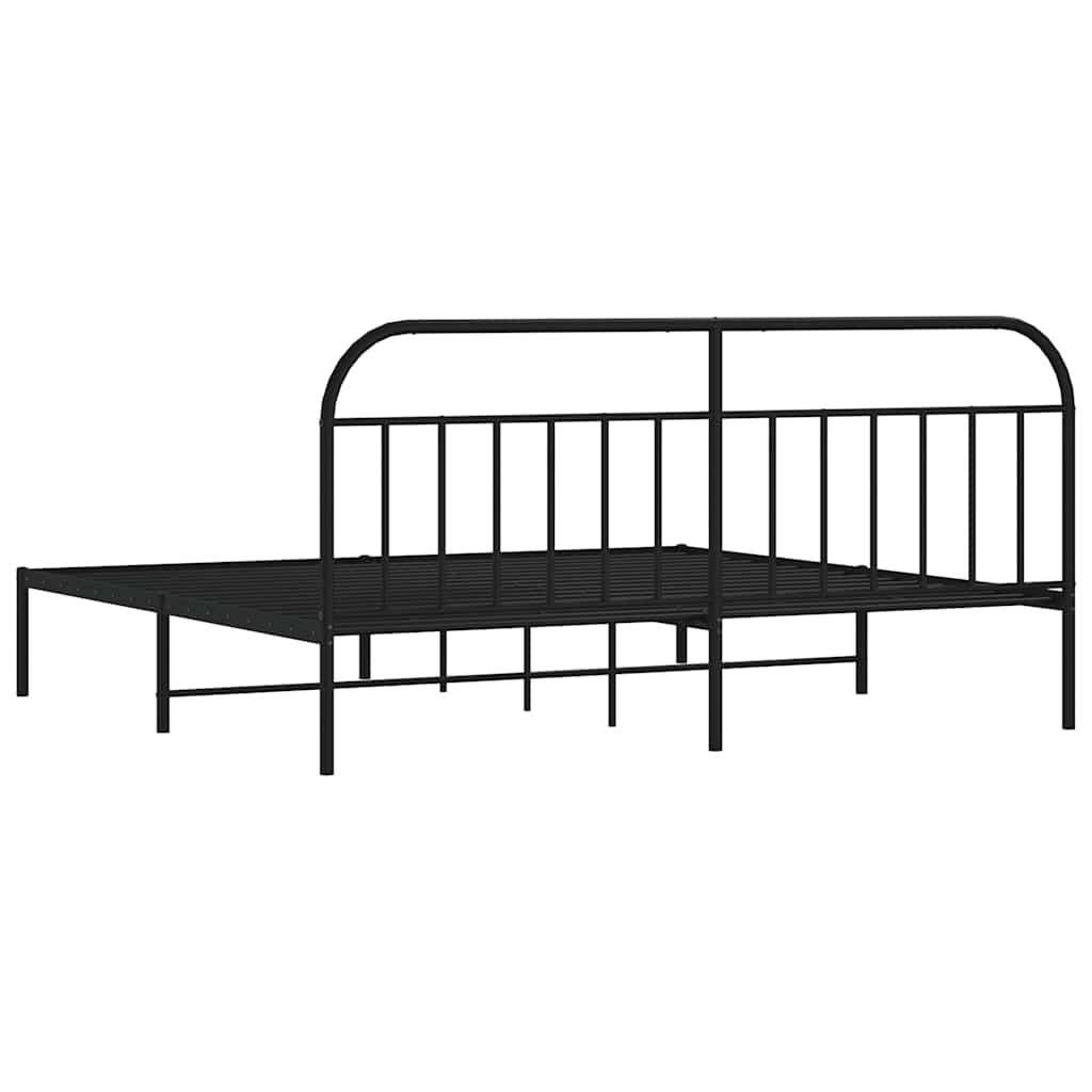 Giroletto con Testiera in Metallo Nero 200x200 cm