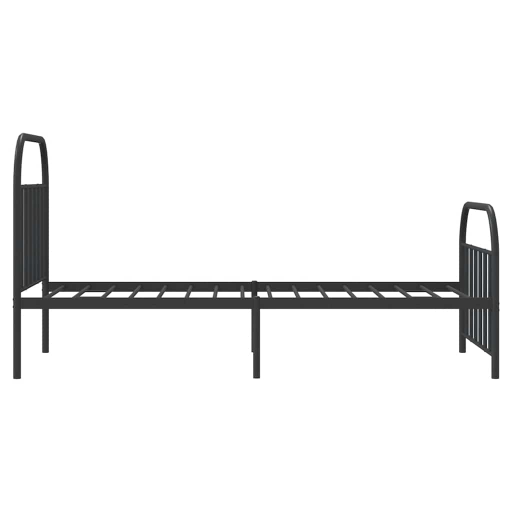 Giroletto con Testiera e Pediera Metallo Nero 100x200 cm | homemem39