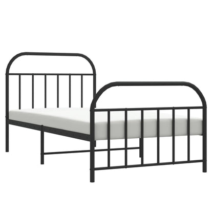 Giroletto con Testiera e Pediera Metallo Nero 107x203 cm | homemem39