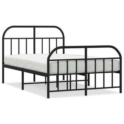 Giroletto con Testiera e Pediera Metallo Nero 120x190 cm | homemem39