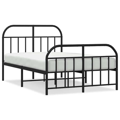 Giroletto con Testiera e Pediera Metallo Nero 120x190 cm