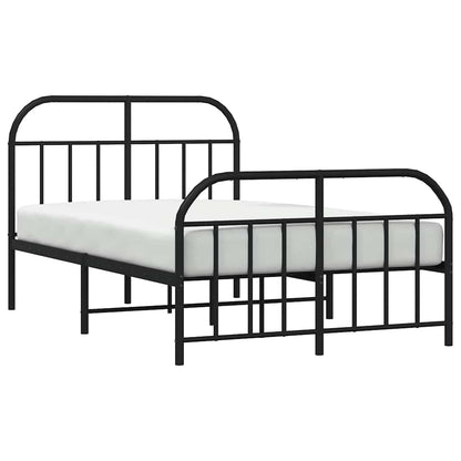 Giroletto con Testiera e Pediera Metallo Nero 120x190 cm | homemem39