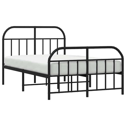 Giroletto con Testiera e Pediera Metallo Nero 120x190 cm