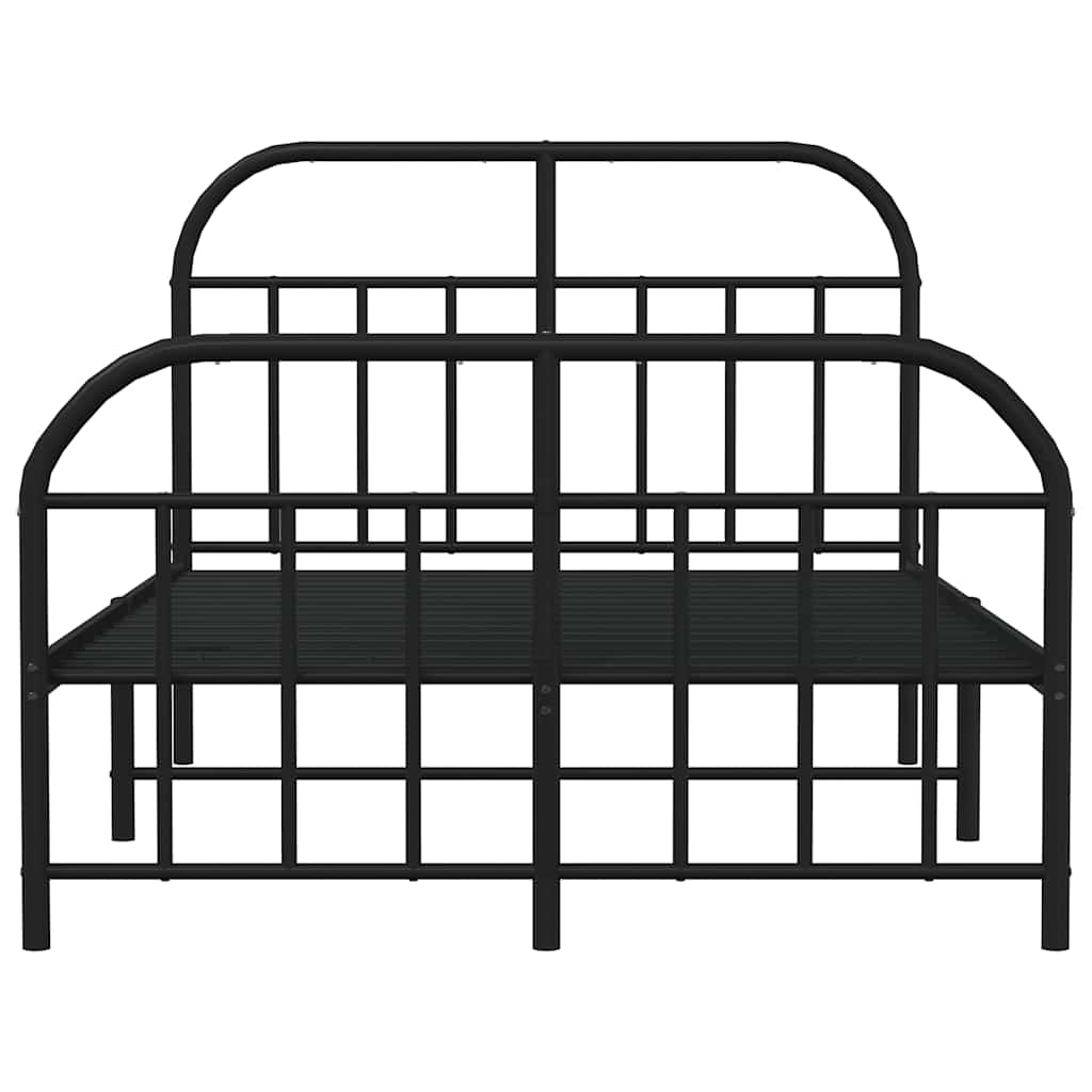 Giroletto con Testiera e Pediera Metallo Nero 120x190 cm | homemem39