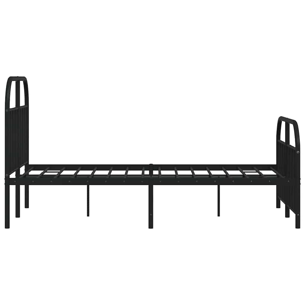 Giroletto con Testiera e Pediera Metallo Nero 120x190 cm