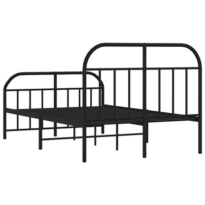 Giroletto con Testiera e Pediera Metallo Nero 120x190 cm | homemem39
