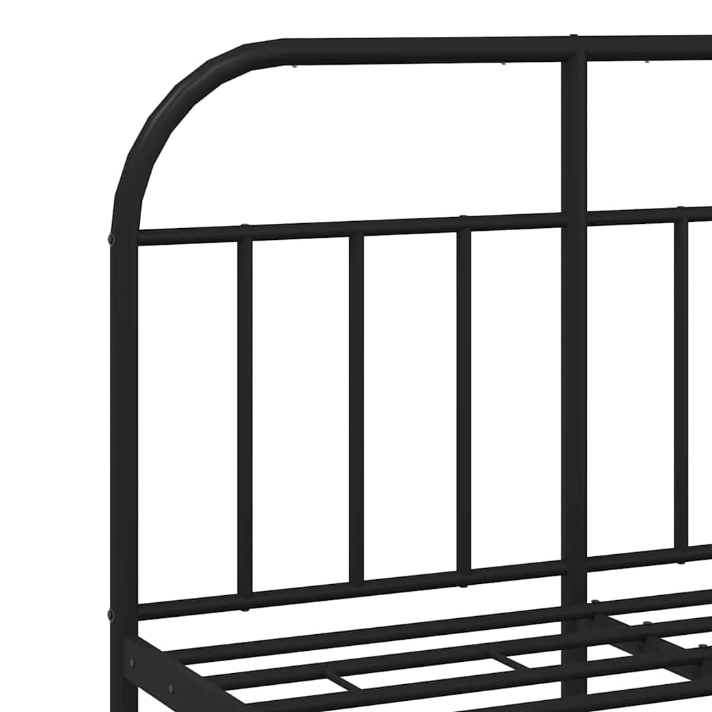 Giroletto con Testiera e Pediera Metallo Nero 120x190 cm | homemem39