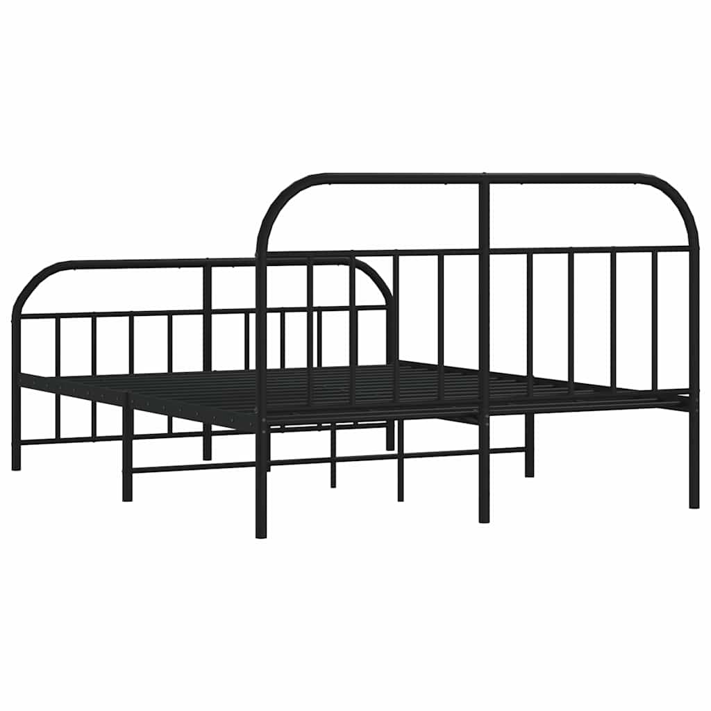 Giroletto con Testiera e Pediera Metallo Nero 135x190 cm