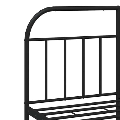 Giroletto con Testiera e Pediera Metallo Nero 140x200 cm | homemem39