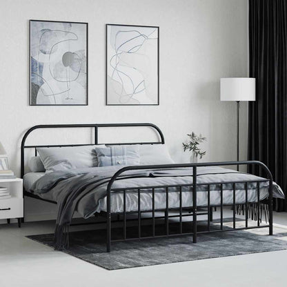 Giroletto senza Materaso con Pediera in Metallo Nero 180x200 cm
