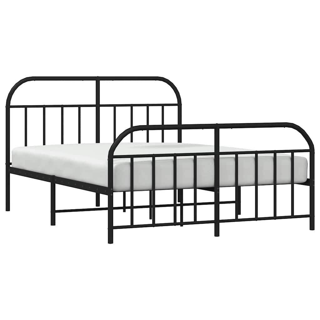 Giroletto senza Materaso con Pediera in Metallo Nero 180x200 cm