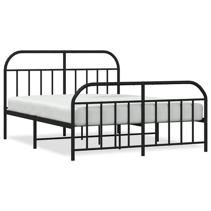 Giroletto con Testiera e Pediera Metallo Nero 183x213 cm | homemem39