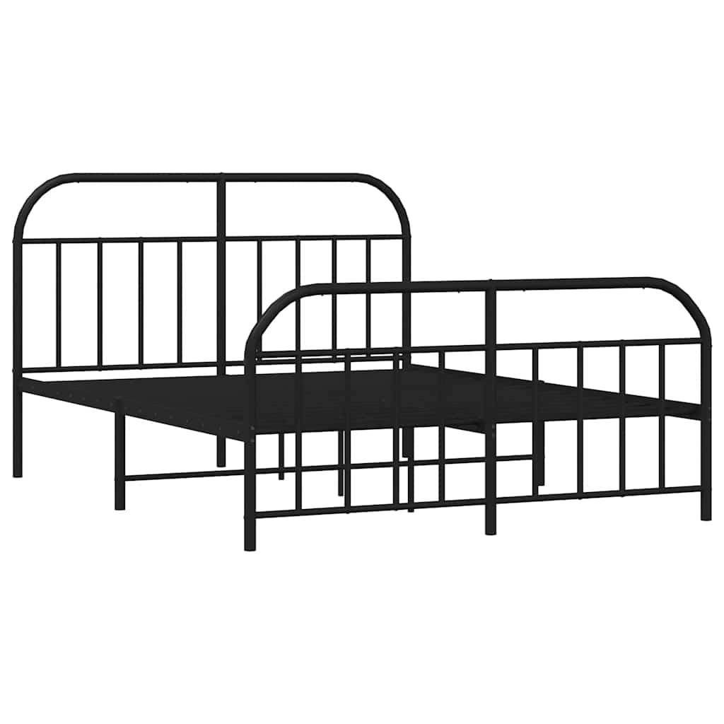 Giroletto con Testiera e Pediera Metallo Nero 183x213 cm | homemem39