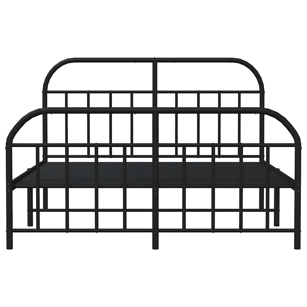 Giroletto con Testiera e Pediera Metallo Nero 183x213 cm | homemem39