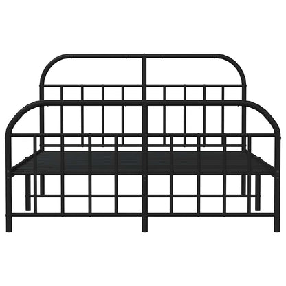 Giroletto con Testiera e Pediera Metallo Nero 183x213 cm | homemem39