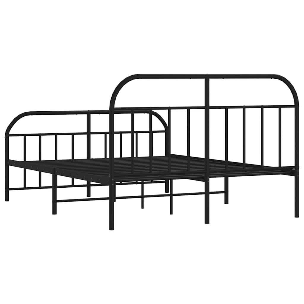 Giroletto con Testiera e Pediera Metallo Nero 183x213 cm | homemem39