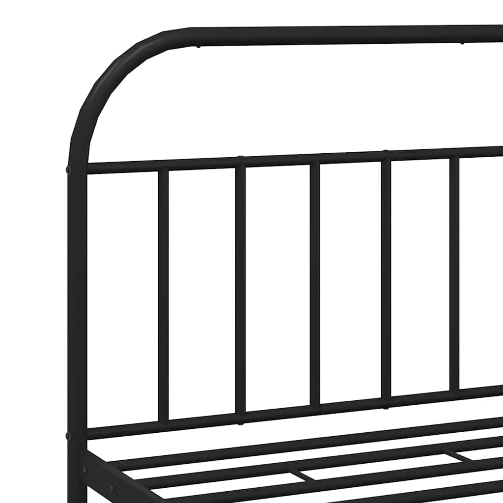 Giroletto con Testiera e Pediera Metallo Nero 183x213 cm | homemem39