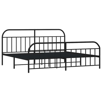 Giroletto con Testiera e Pediera Metallo Nero 193x203 cm | homemem39