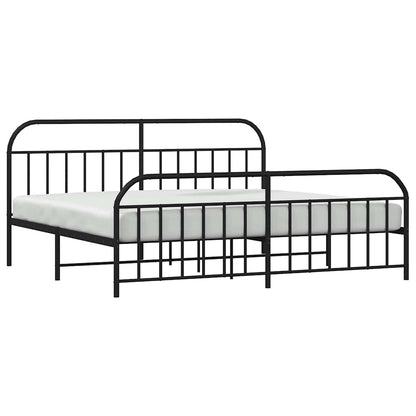 Giroletto con Testiera e Pediera Metallo Nero 193x203 cm | homemem39