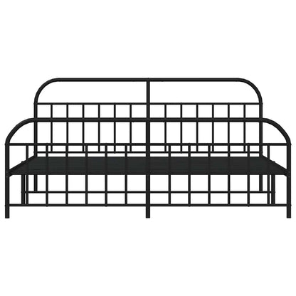 Giroletto con Testiera e Pediera Metallo Nero 193x203 cm | homemem39