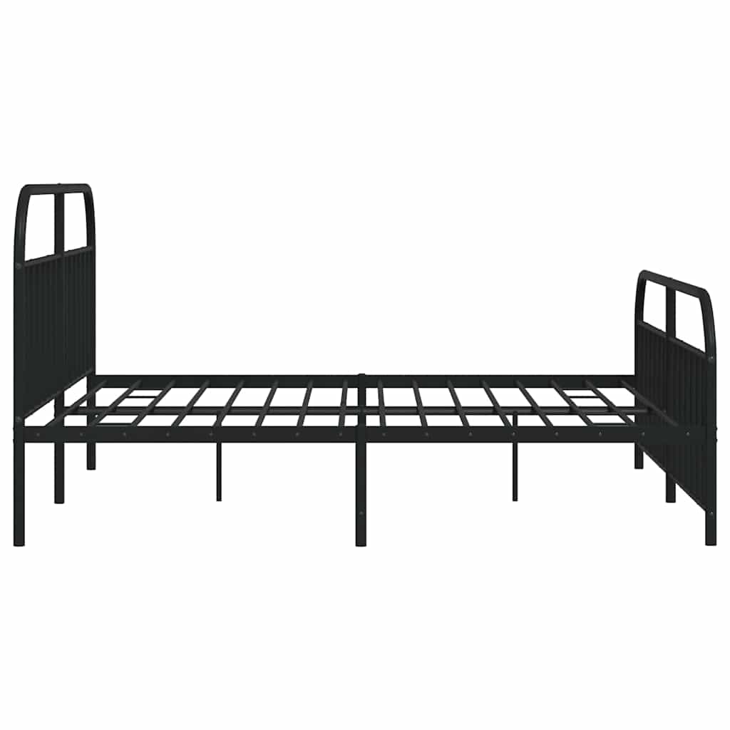 Giroletto con Testiera e Pediera Metallo Nero 193x203 cm | homemem39