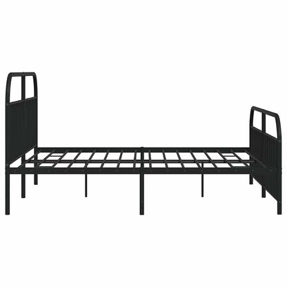 Giroletto con Testiera e Pediera Metallo Nero 193x203 cm | homemem39