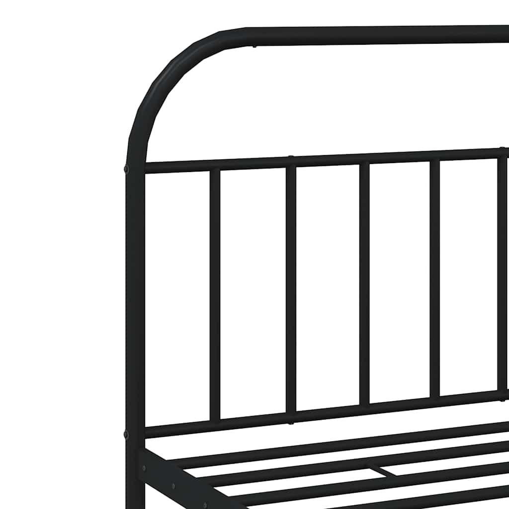 Giroletto con Testiera e Pediera Metallo Nero 193x203 cm | homemem39