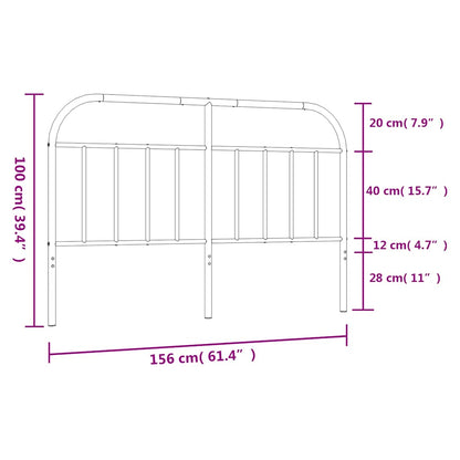 Testiera di Ricambio in Metallo Nero 150 cm | homemem39