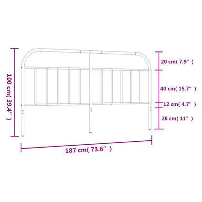 Testiera di Ricambio in Metallo Nero 180 cm | homemem39