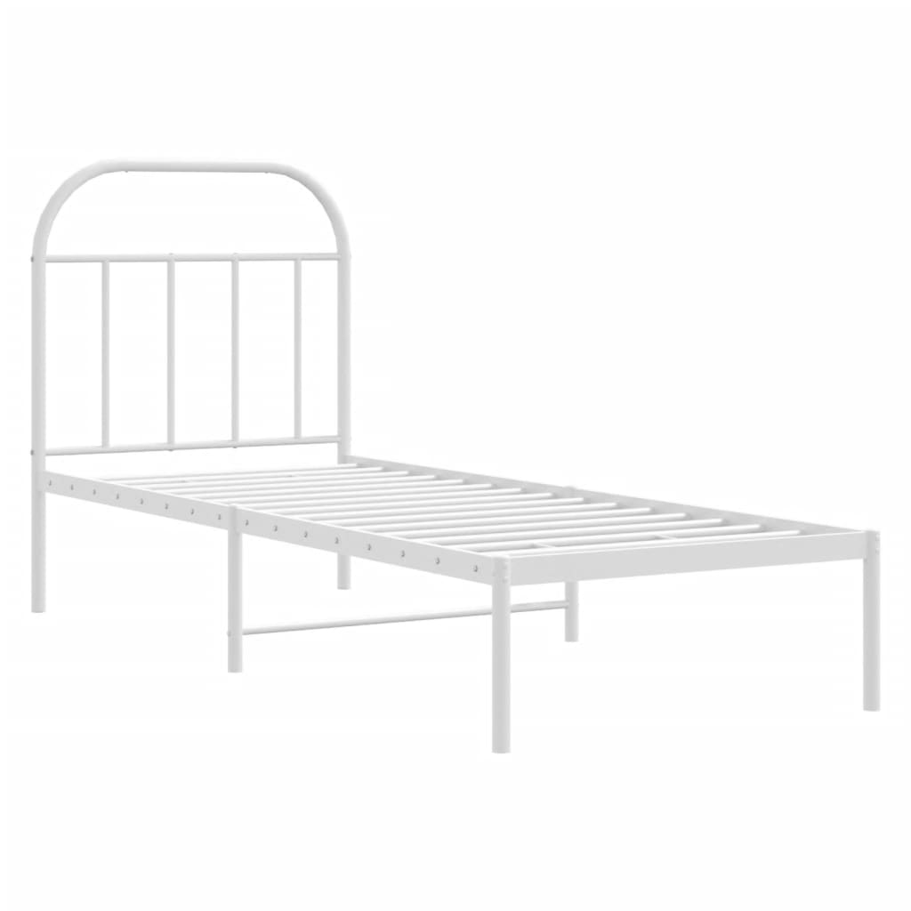 Giroletto senza Materaso con Testiera Metallo Bianco 75x190 cm - homemem39